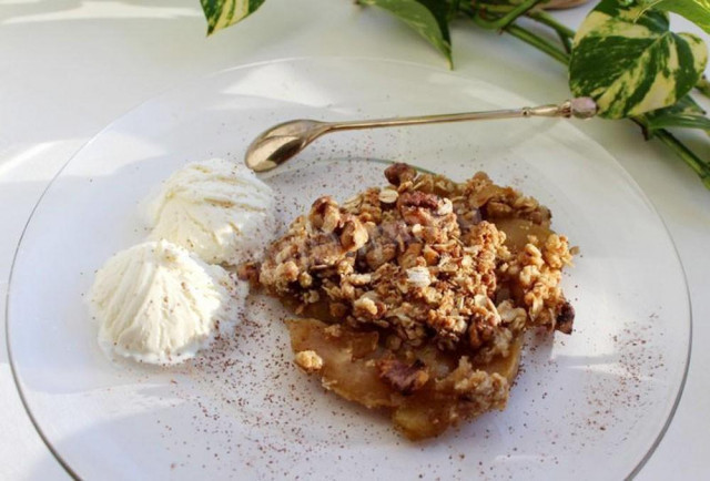 Яблучний десерт з горіхами рецепт з фото покроково 
