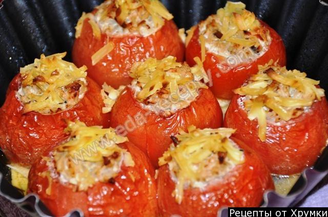 Фаршировані помідори з м'ясом цибулею і рисом рецепт з фото покроково 