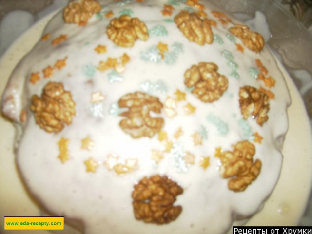Торт Наташа з волоськими горіхами і сметаною рецепт з фото покроково 