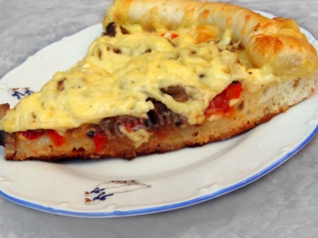 Грибна піца з сирним бортиком рецепт з фото покроково 
