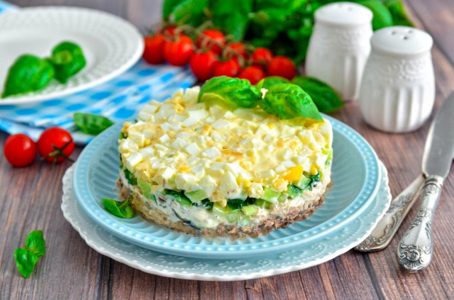Салат з консервованої скумбрії з яйцем і огірком рецепт з фото покроково і відео 