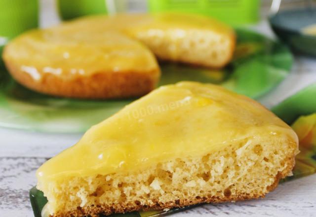 Простий торт в мультиварці з лимонним кремом рецепт з фото покроково 