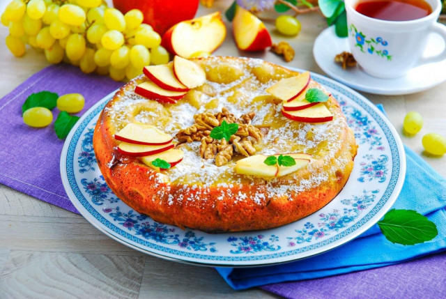 Яблучний пиріг в мультиварці рецепт з фото покроково 