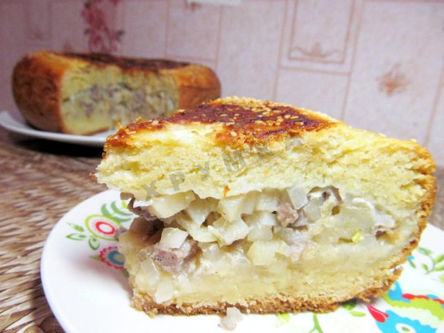 Пиріг з м'ясом і картоплею в мультиварці рецепт з фото покроково і відео 