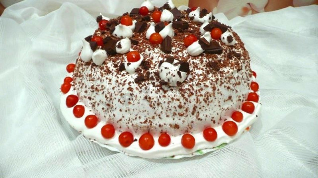 Бісквітний торт в мультиварці рецепт з фото покроково 