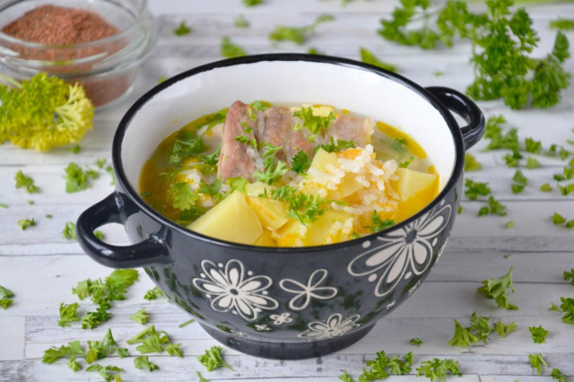 Суп з рисом і реберцями в мультиварці рецепт з фото покроково 