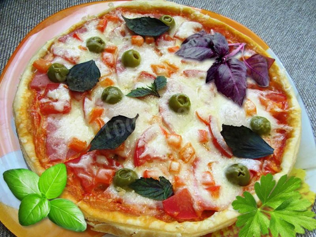 Листкова піца в мультиварці рецепт з фото 