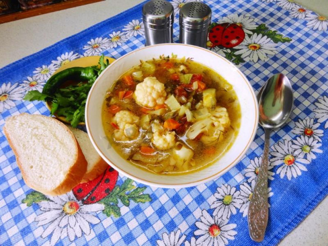 Суп в мультиварці з цвітною капустою рецепт з фото покроково 