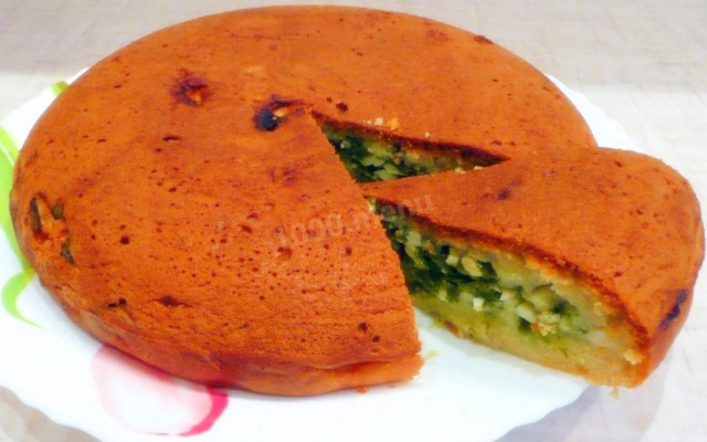 Заливний пиріг в мультиварці з зеленою цибулею рецепт з фото покроково 