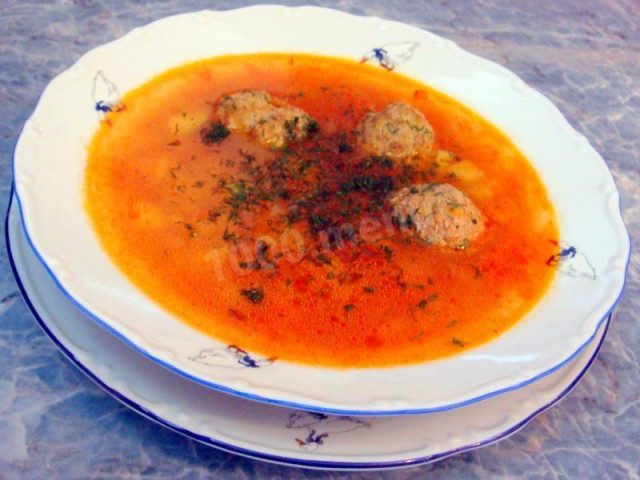 Суп овочевий з м'ясними кульками в мультиварці рецепт з фото покроково 