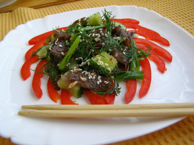 Салат з деревних грибів по китайськи рецепт з фото покроково 