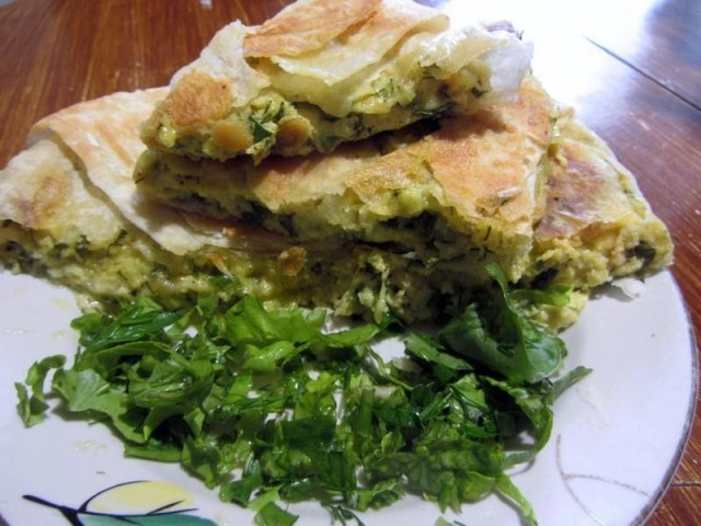 Швидкий листковий сирний пиріг рецепт з фото покроково 