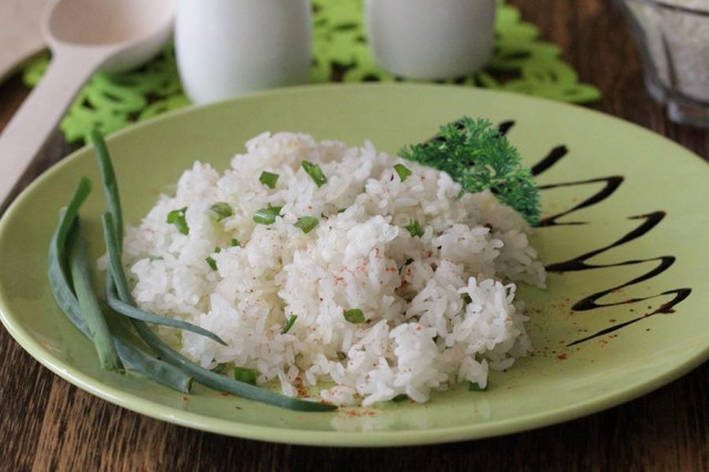 Рис в пароварці з зеленою цибулею рецепт з фото 
