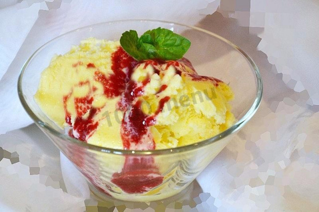 Домашнє морозиво з малиновим соусом рецепт з фото покроково 