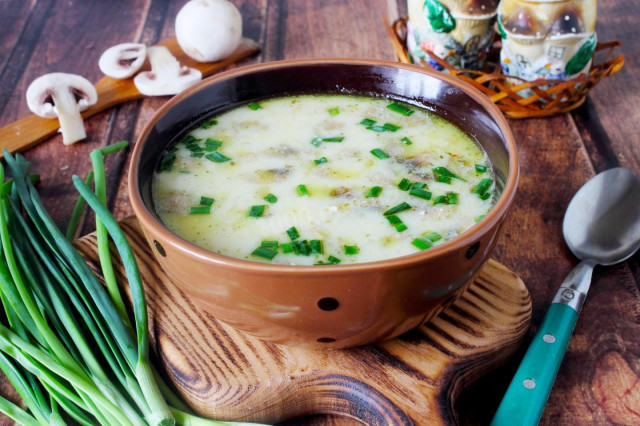 Вершковий суп з грибами і плавленим сиром рецепт з фото покроково 