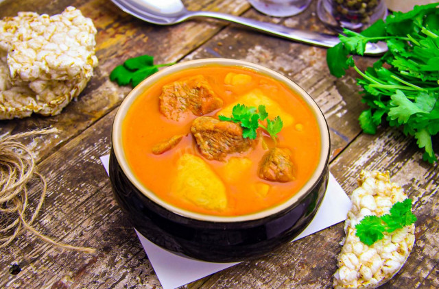 Картопляний суп з м'ясом рецепт з фото покроково 