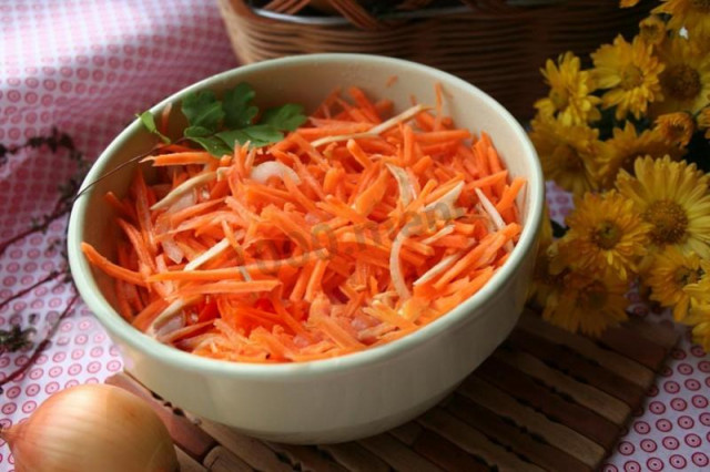 Квашена морква з цукром і цибулею рецепт з фото 