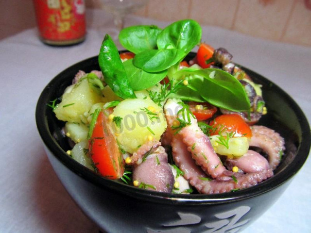 Теплий салат з восьминогами рецепт з фото покроково і відео 