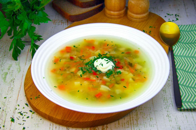 Суп овочевий на курячому бульйоні рецепт з фото покроково 