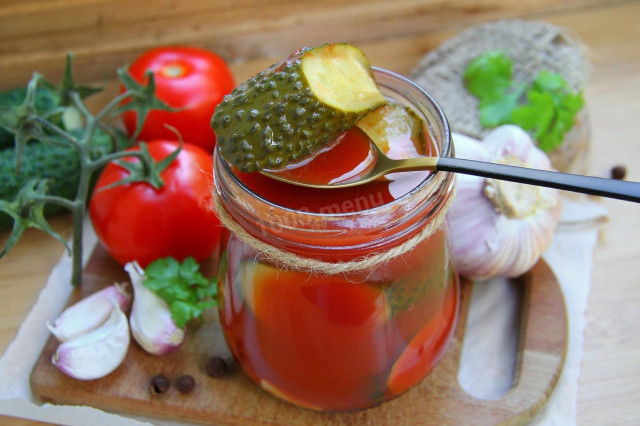 Огірки в томатному соку на зиму рецепт з фото покроково і відео 