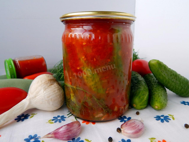Огірки на зиму в томатній пасті рецепт з фото покроково 