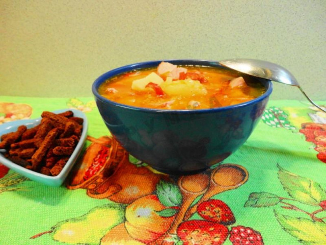 Гороховий суп з копченою куркою рецепт з фото покроково 
