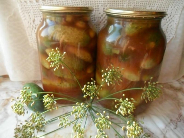 Огірки з томатною пастою і часником на зиму без стерилізації рецепт з фото покроково 