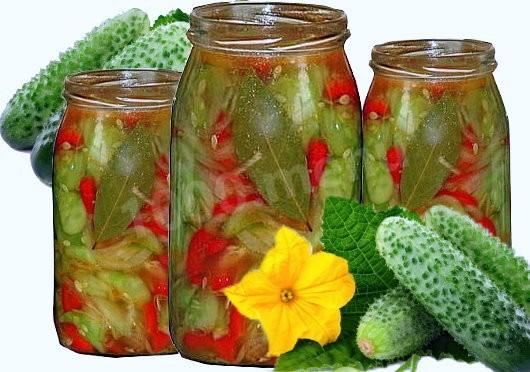 Салат з огірків і болгарського перцю на зиму рецепт з фото 