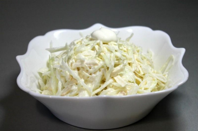 Салат з капустою і копченим сиром рецепт з фото покроково 