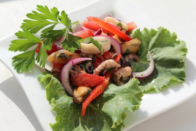 Салат Морський Коктейль з овочами рецепт з фото покроково 