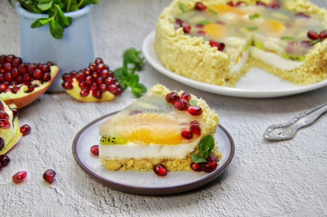 Желейний торт з фруктами без випічки і 15 схожих рецептів: фото, калорійність, відгуки 