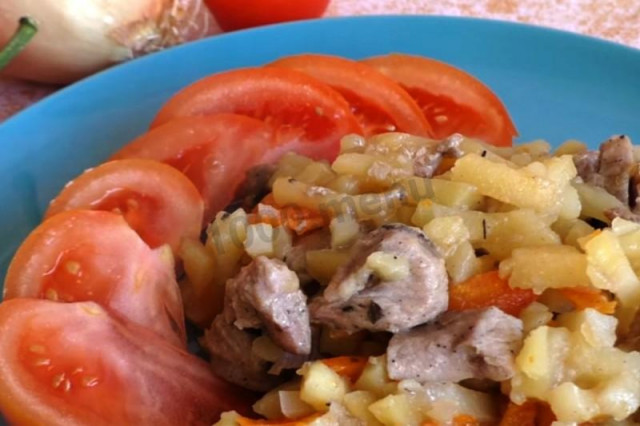 Картопля з м'ясом в мікрохвильовці рецепт з фото покроково 