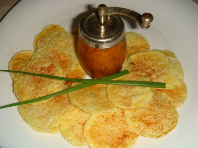Чіпси з картоплі без масла в мікрохвильовці рецепт з фото крок за кроком 