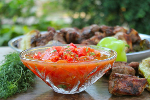 Салат з помідорів запечених на мангалі рецепт з фото покроково 