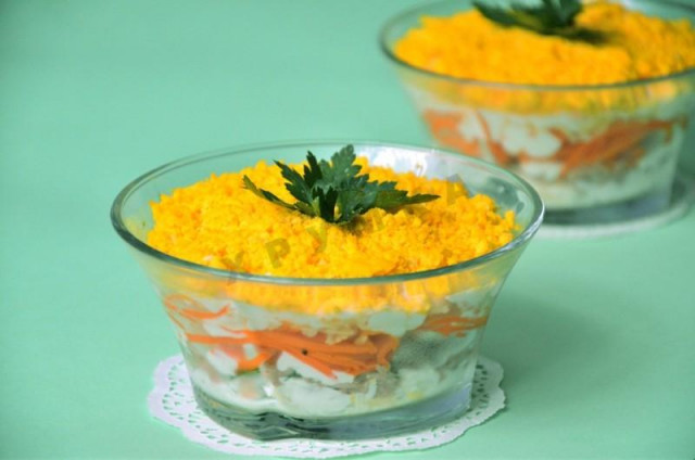 Салат з тунцем і корейською морквою рецепт з фото покроково 