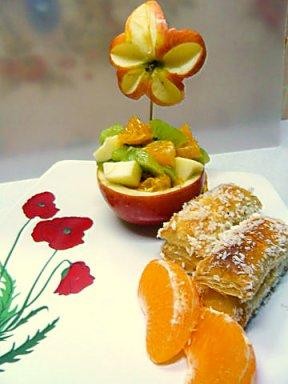 Фруктовий салат ківі апельсин яблуко банан рецепт з фото 