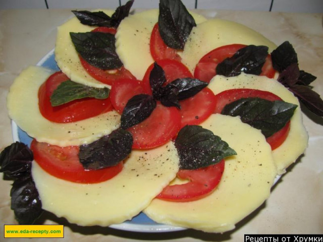 Моцарелла з помідорами рецепт з фото покроково 