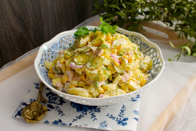 Салат з картоплею ковбасою і огірком рецепт з фото покроково 