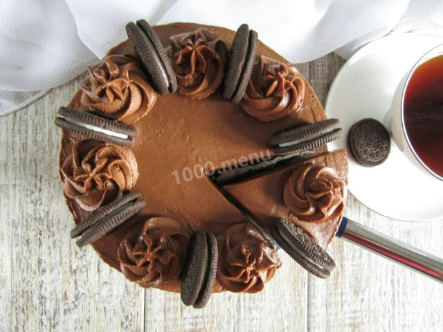Торт Орео шоколадний без випічки рецепт з фото покроково 
