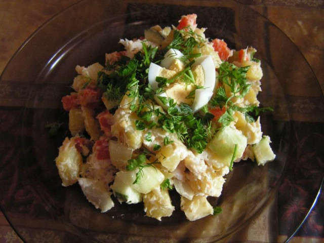 Салат з окуня з овочами рецепт з фото покроково 