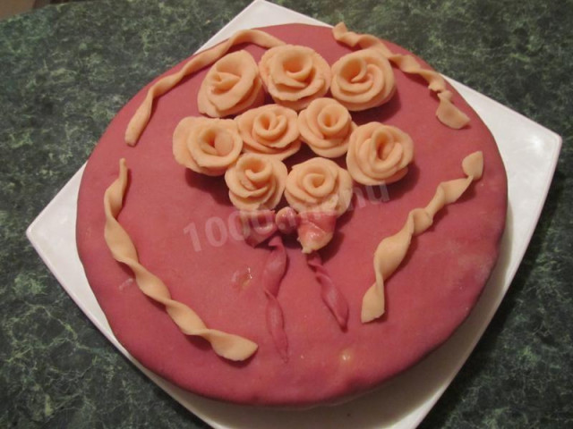 Торт з любов'ю з квітами рецепт з фото покроково 