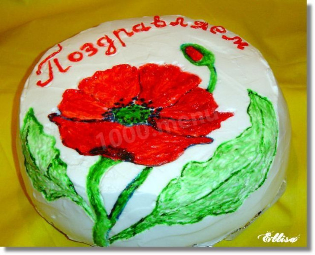 Торт Вітаємо з квіткою рецепт з фото покроково 
