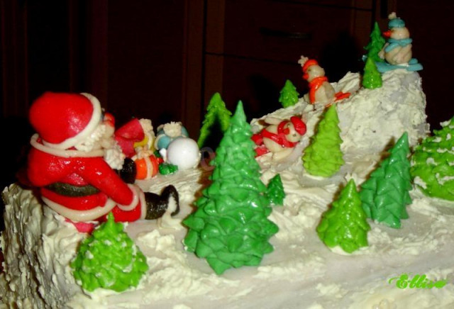 Новорічний торт Зимова казка рецепт з фото покроково 
