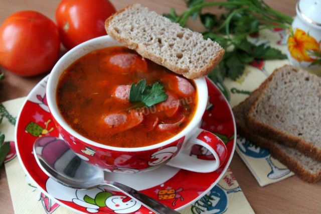 Суп з мисливськими ковбасками рецепт з фото покроково 