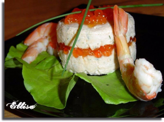 Суфле Тімбаль з червоної риби з ікрою креветками сиром рецепт з фото покроково 