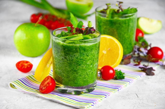 Зелений смузі детокс в блендері для схуднення рецепт з фото покроково і відео 