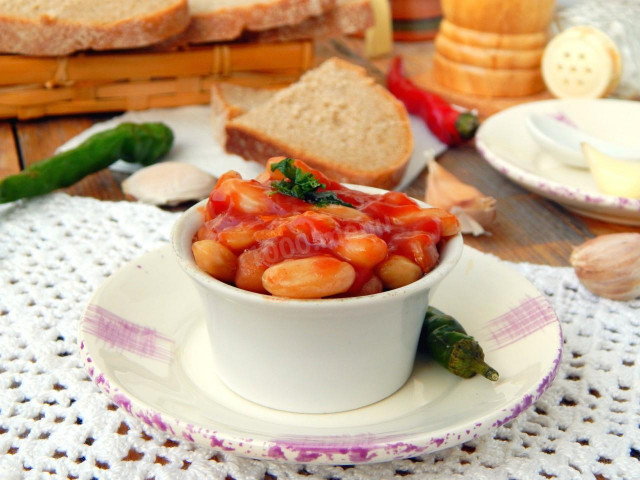 Біла квасоля в томатному соусі рецепт з фото покроково 