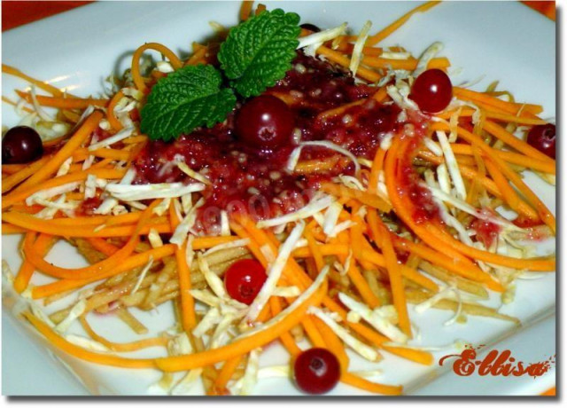 Салат горіховий з журавлинним соусом рецепт з фото покроково 