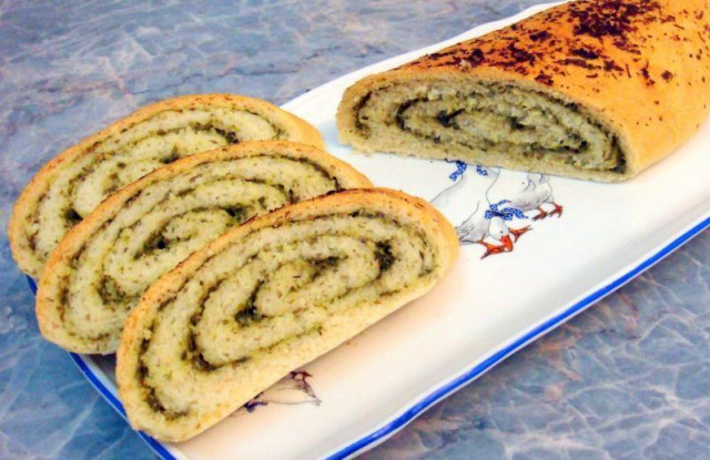 Хліб з начинкою з часнику і зелені рецепт з фото покроково 