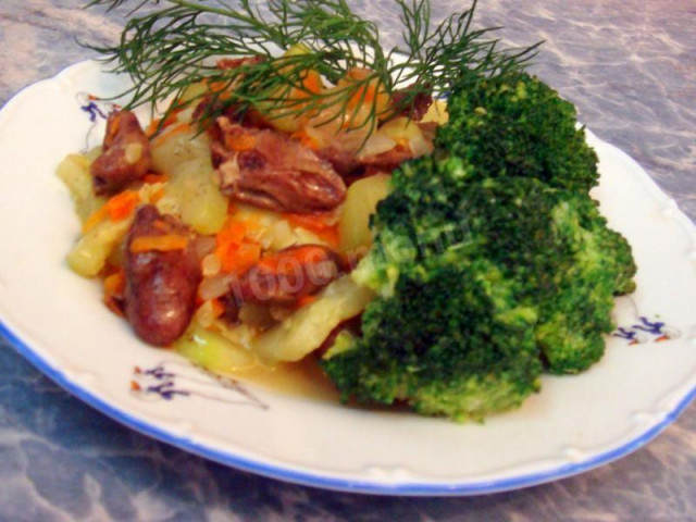 Курячі сердечка з овочами, смажені на сковороді рецепт з фото крок за кроком 